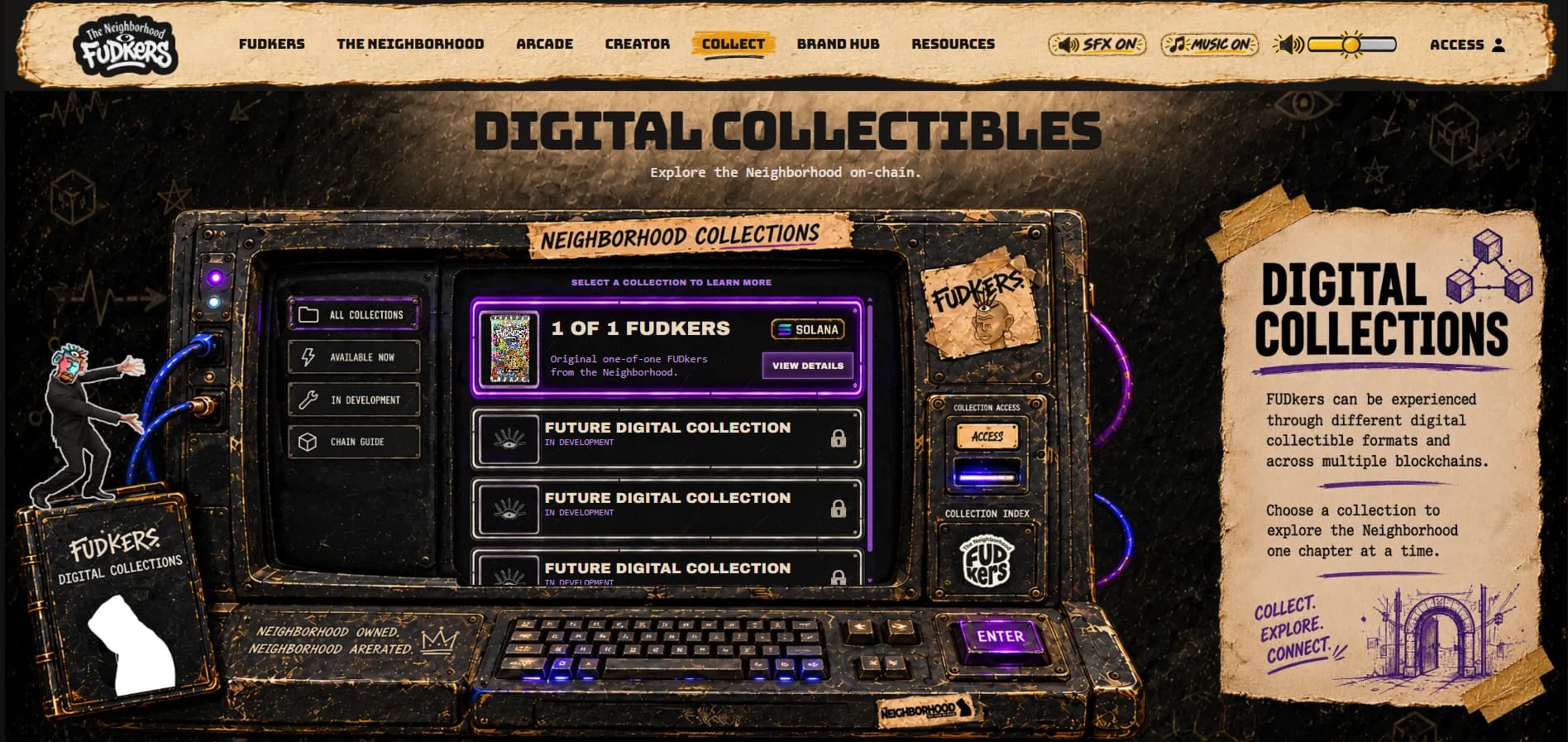 FUDkers.xyz desktop digital collections page