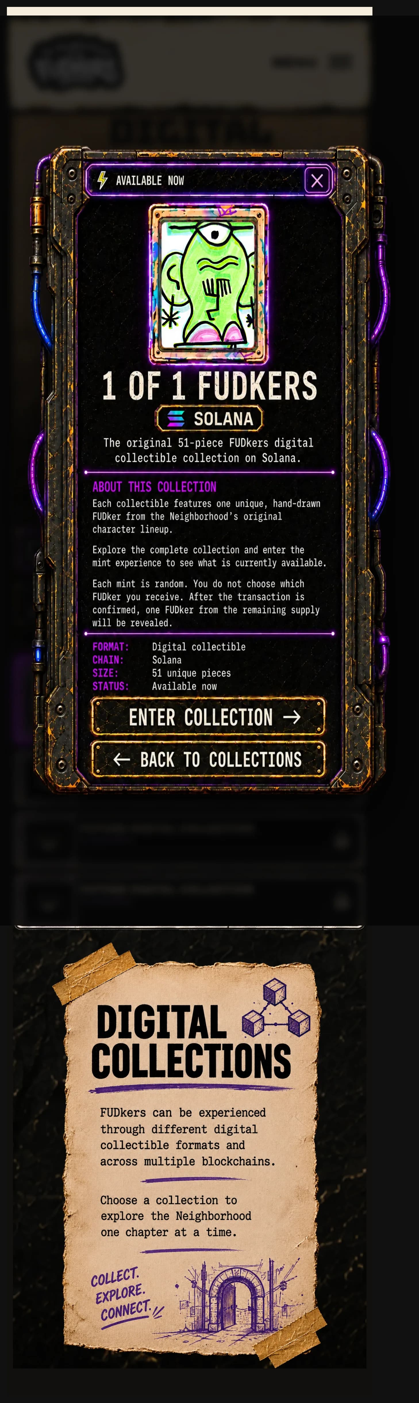 FUDkers.xyz mobile collection detail panel