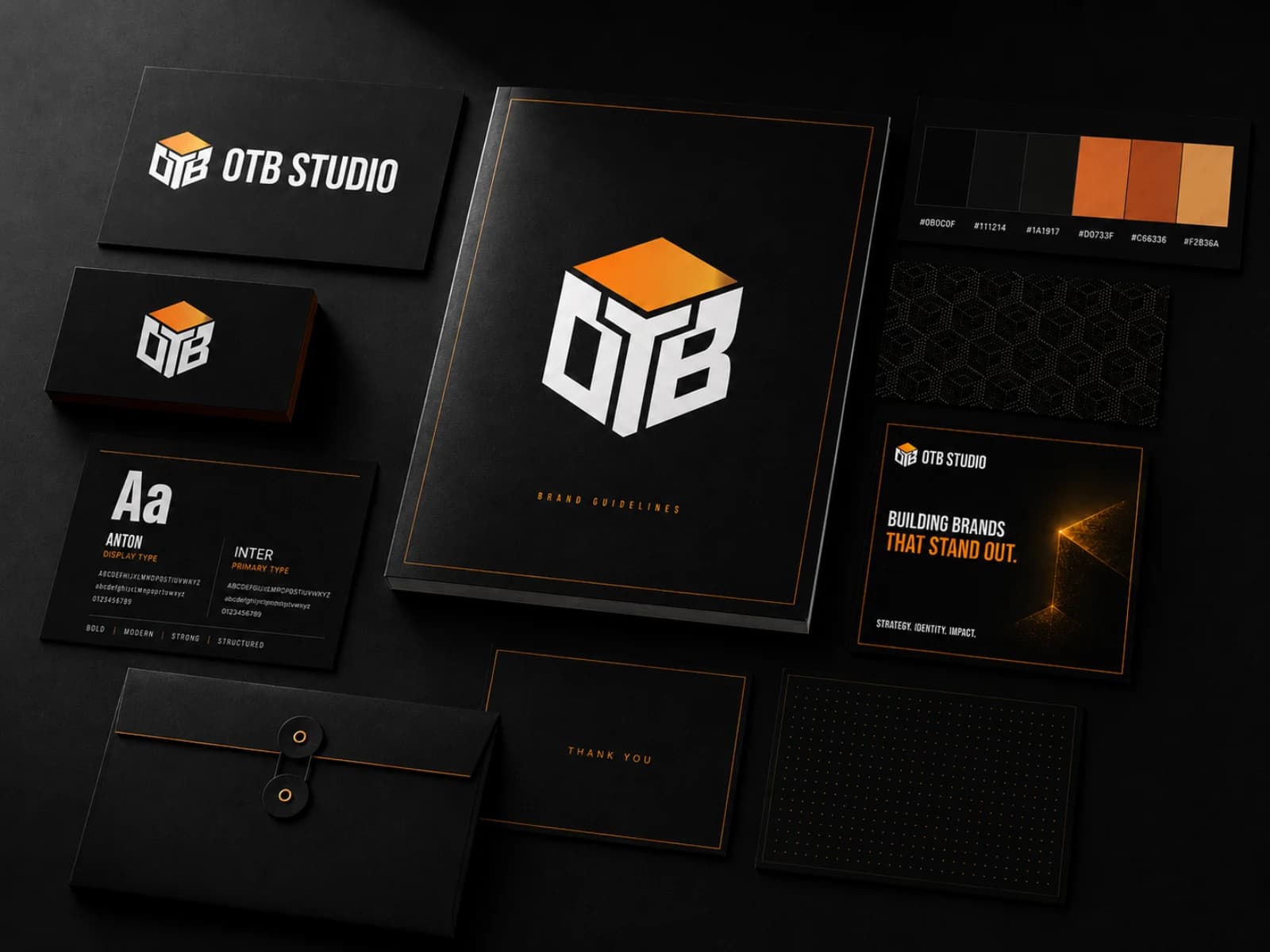 OTB Studio visual identity direction board
